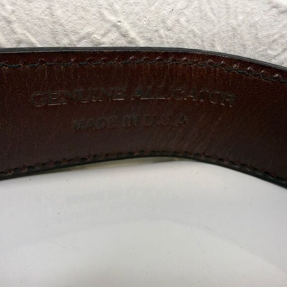 Vintage Chacon Black Alligator Belt Al Beres German Silver Buckle Size 36 main image 11